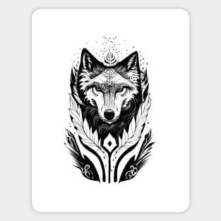 Wolf Wild Animal Nature Illustration Art Tattoo Sticker